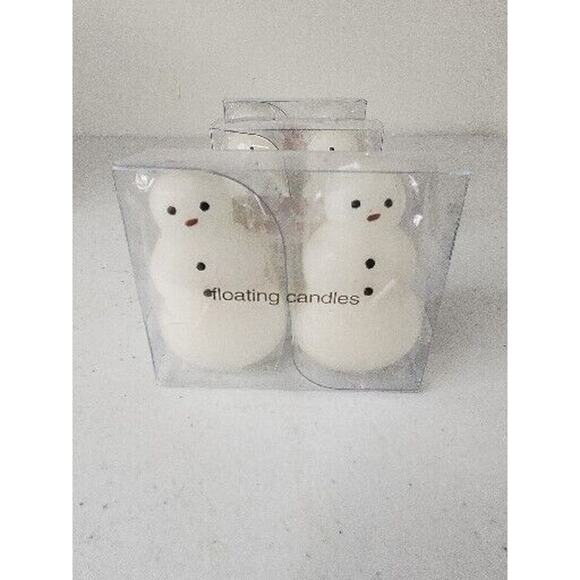 Lot of 3 Packages Of 2 Christmas Floating Candles 2 1/2" Snowmen White - Picture 3 of 6